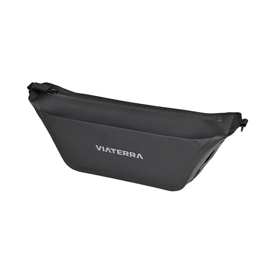 Motorcycle black waterproof handlebar bag for rough rides and adventure trips
