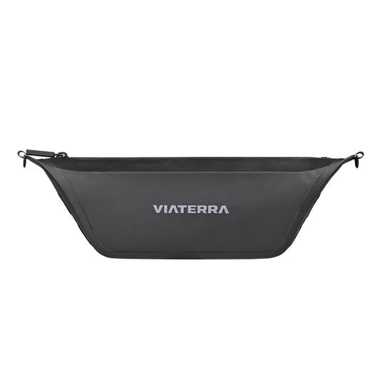Motorcycle black waterproof handlebar bag for rough rides and adventure trips
