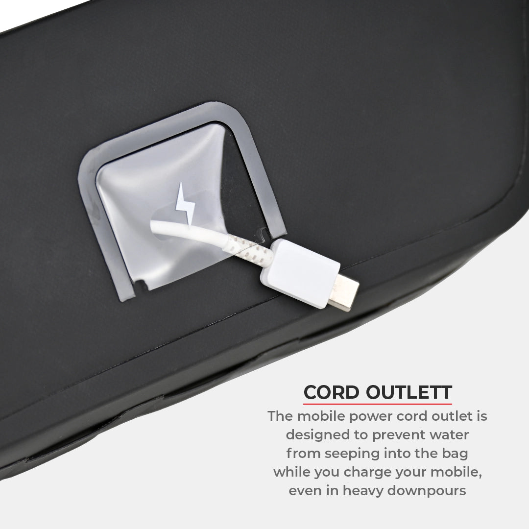 Motorcycle black waterproof handlebar bag for rough rides and adventure trips