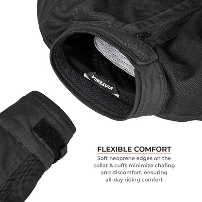 Motorcycle touring jacket black with reflectives weather protect