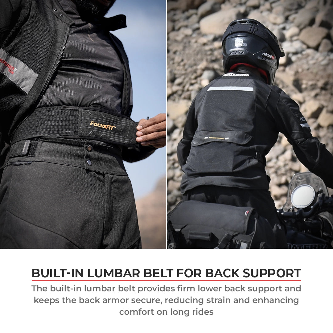 Motorcycle touring jacket black with reflectives weather protect