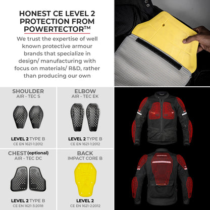 Motorcycle touring jacket black with reflectives weather protect