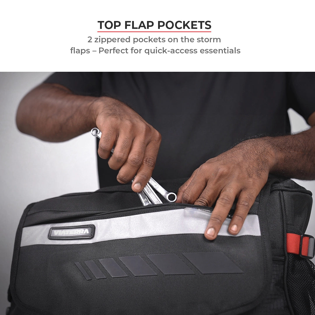 Motorcycle saddle bag 52L waterproof black 
