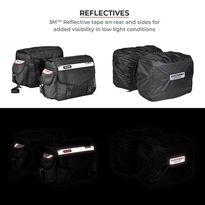 Motorcycle saddle bag 52L waterproof black 