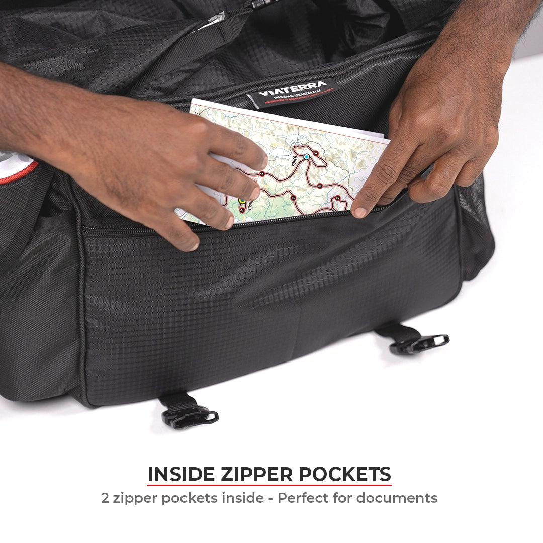 Motorcycle saddle bag 52L waterproof black 