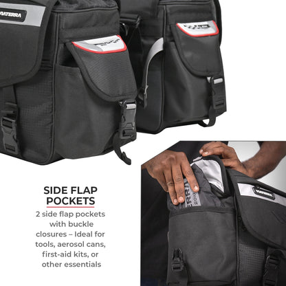 Motorcycle saddle bag 52L waterproof black 