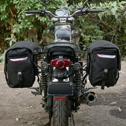 Motorcycle saddle bags 70L Black, waterproof, molle system, reinforced