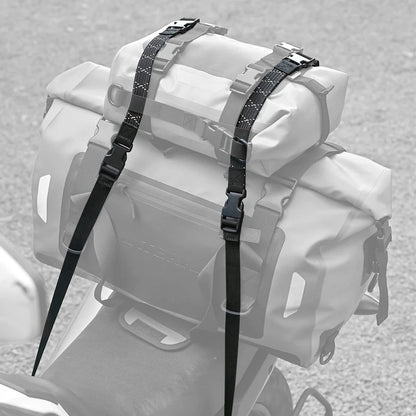 Motorcycle luggage tying quick release reflective black bungee strap