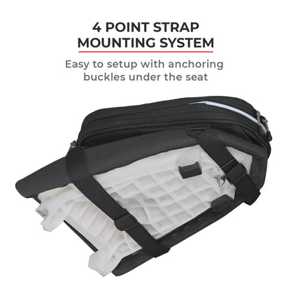 Motorcycle pillion seat and tail bag black expandable waterproof 12L
