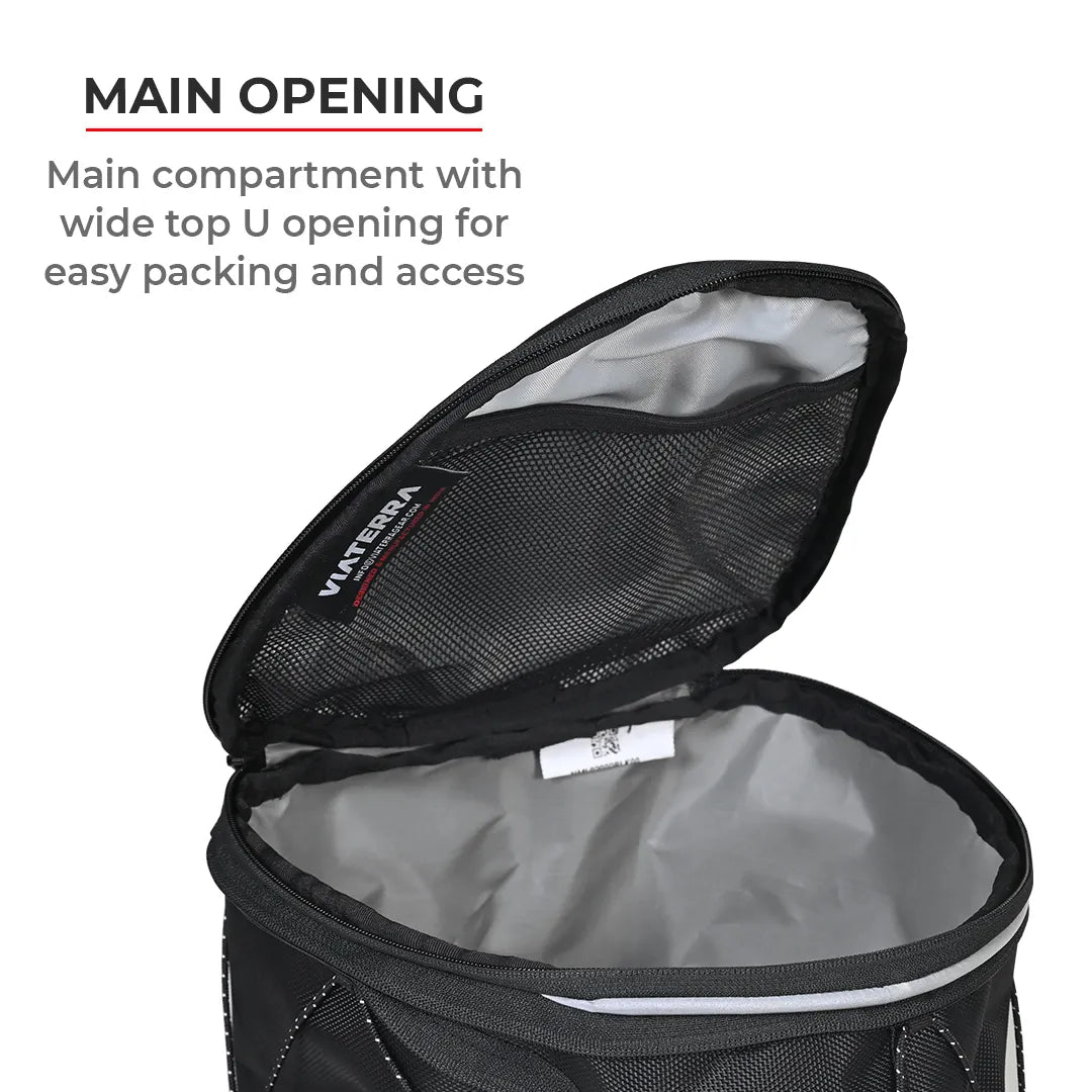 Motorcycle pillion seat and tail bag black expandable waterproof 12L