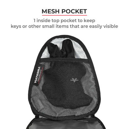 Motorcycle pillion seat and tail bag black expandable waterproof 12L