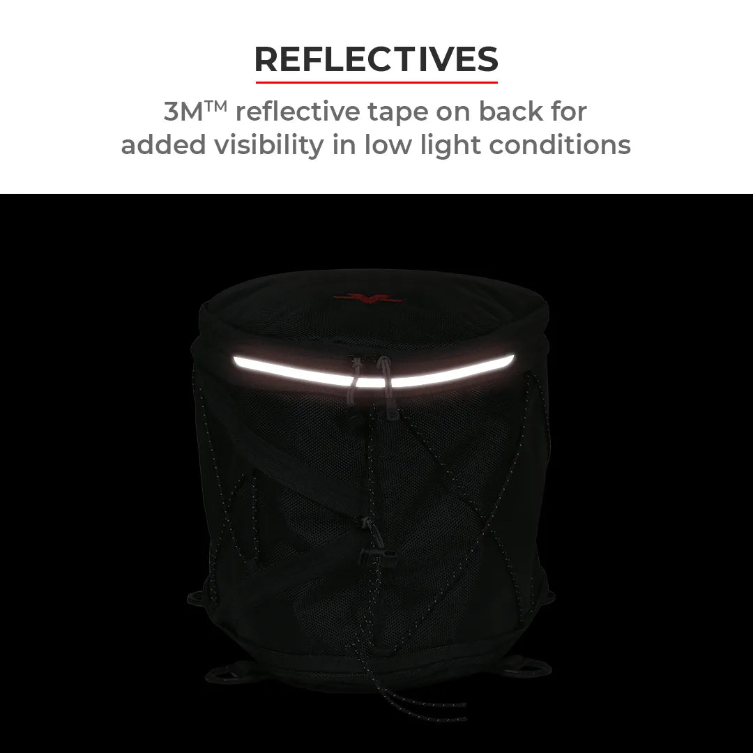 Motorcycle pillion seat and tail bag black expandable waterproof 12L