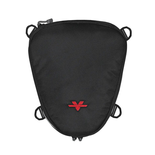 Motorcycle pillion seat and tail bag black expandable waterproof 12L