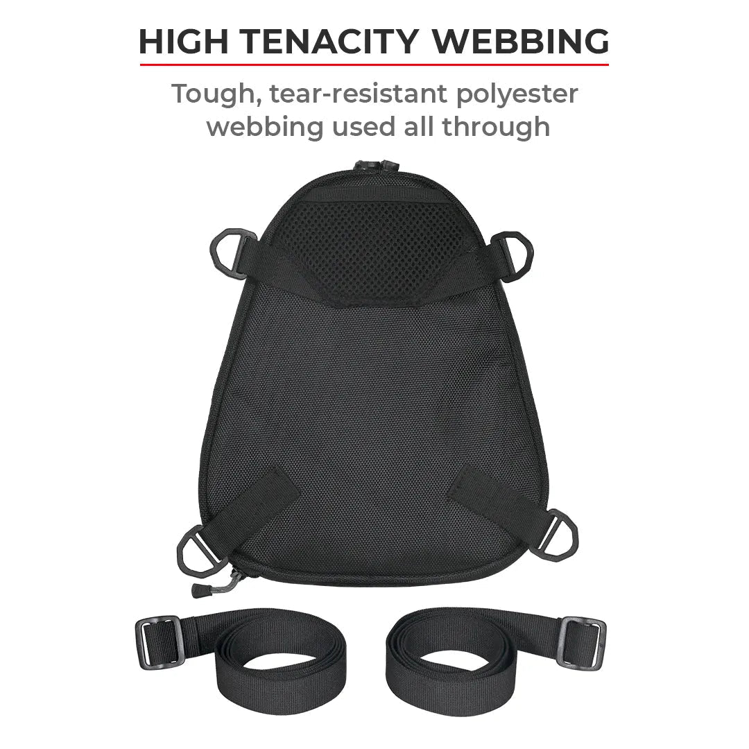 Motorcycle pillion seat and tail bag black expandable waterproof 12L