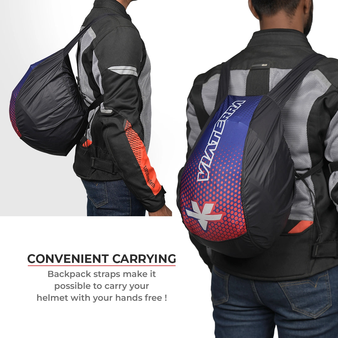 Motorcycle helmet bag red & blue