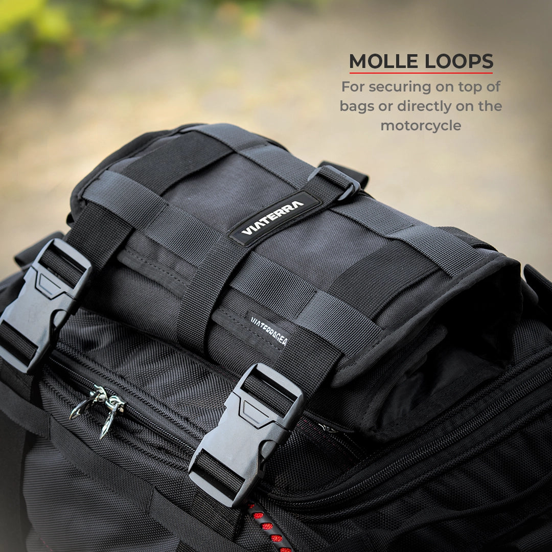 Motorcycle black tool storage pack bag 