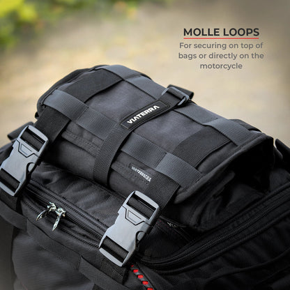Motorcycle black tool storage pack bag 