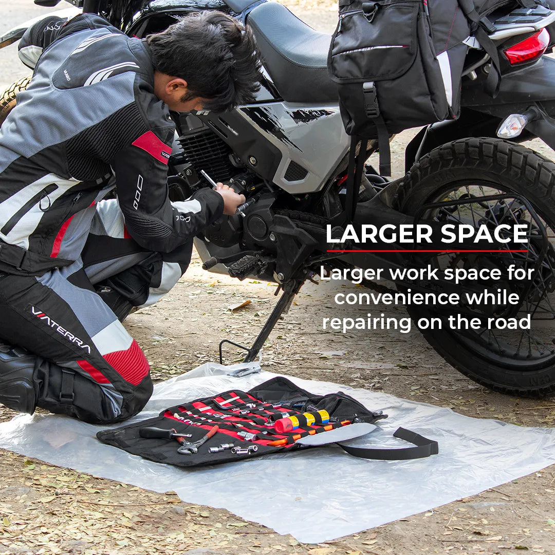 Motorcycle black tool storage pack bag 