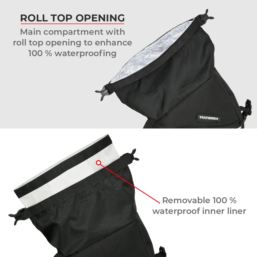 Motorcycle off road trail pack black waterproof for himalayan 450