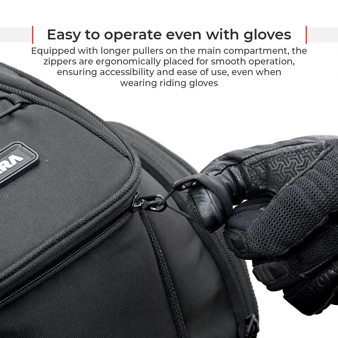 Motorcycle tank bag black 12L
