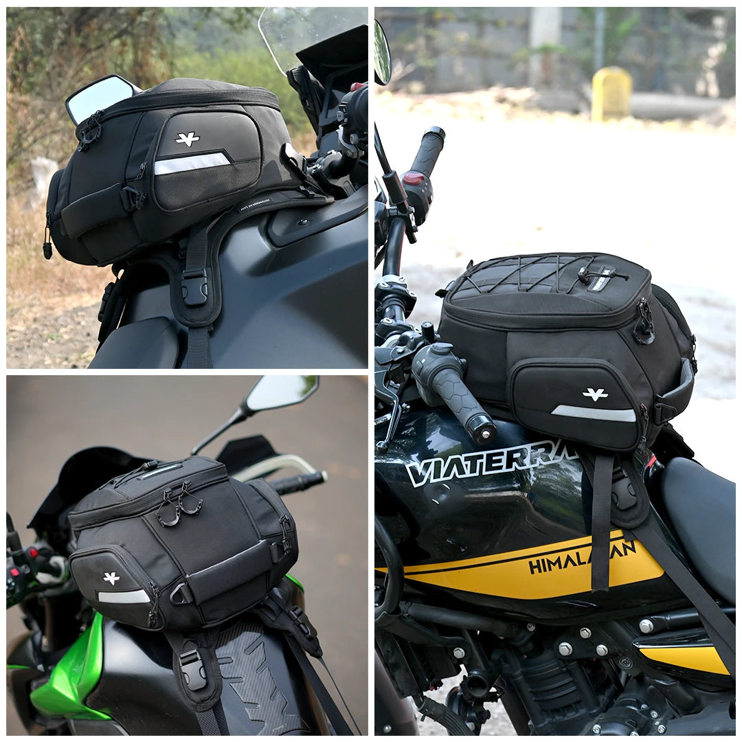 Motorcycle tank bag black 12L