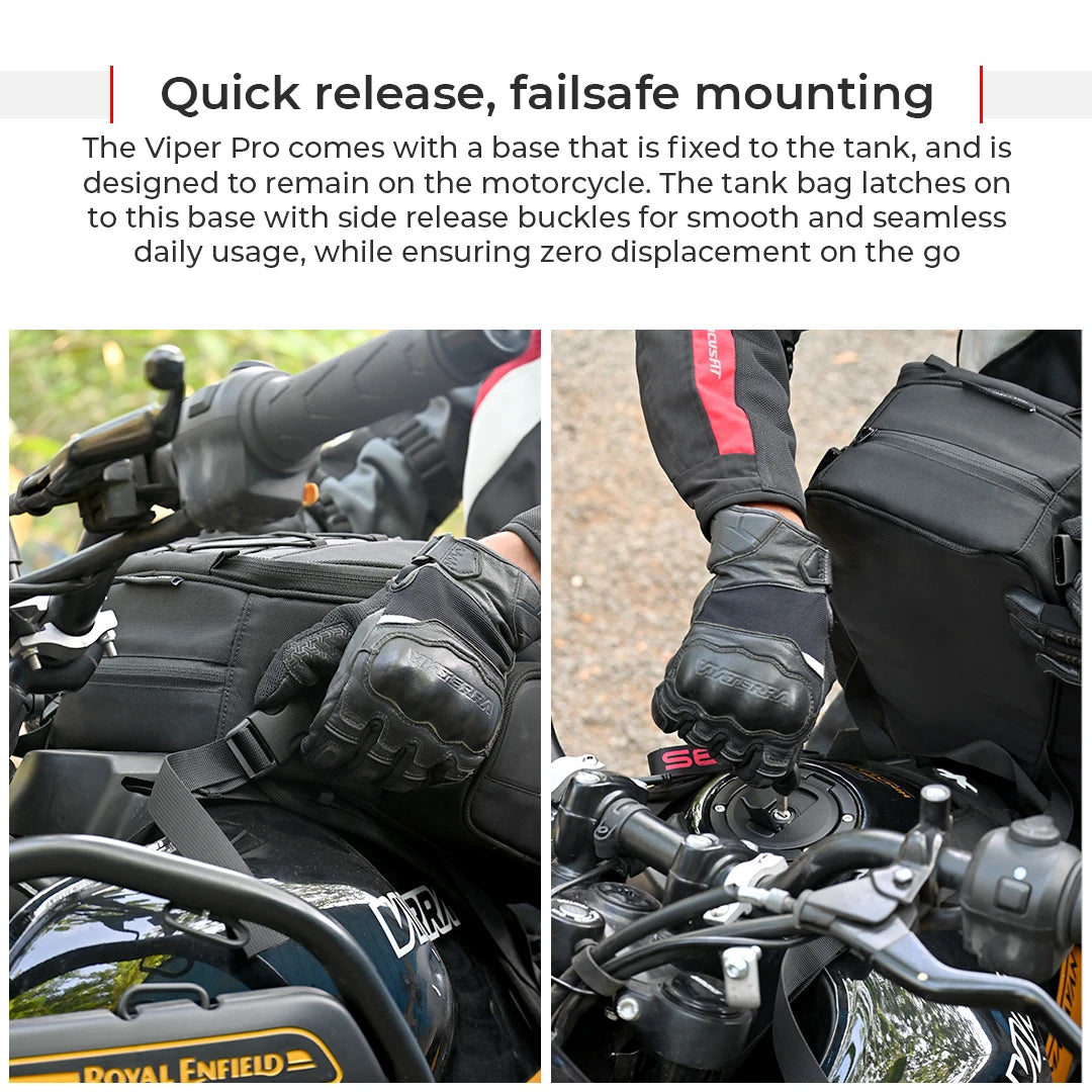 Motorcycle tank bag black 12L