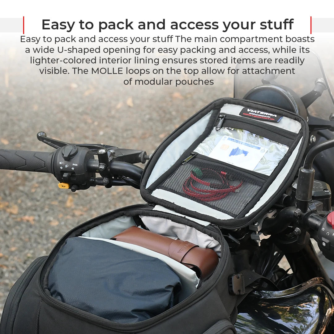 Motorcycle tank bag black 12L