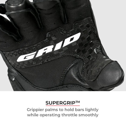 Motorcycle full gauntlet gloves black leather with knox sliders & accordion