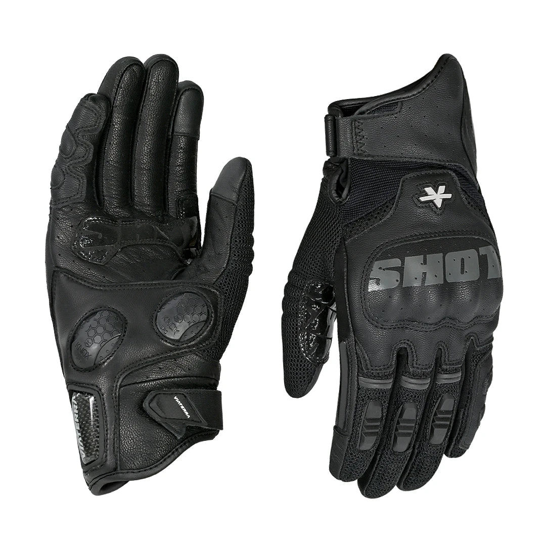Motorcycle semi gauntlet hybrid gloves black - urban / knox sps / scaphoid protect