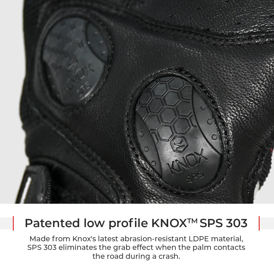 Motorcycle semi gauntlet hybrid gloves black - urban / knox sps / scaphoid protect