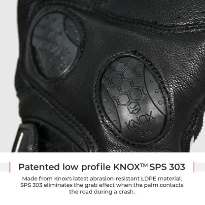 Motorcycle semi gauntlet hybrid gloves black - urban / knox sps / scaphoid protect