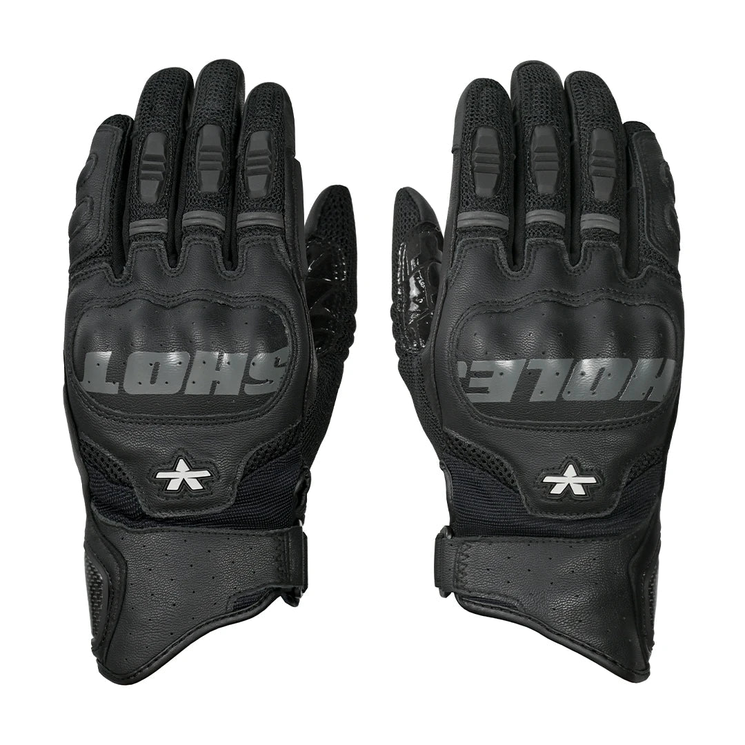 Motorcycle semi gauntlet hybrid gloves black - urban / knox sps / scaphoid protect