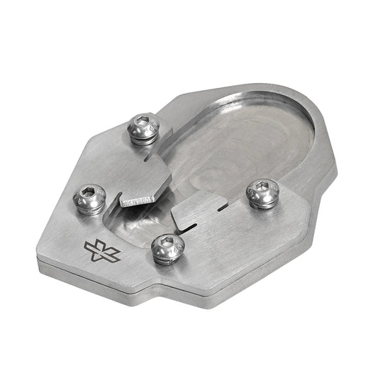 Motorcycle side stand shoe / extender for ktm adventure 390 / enduro : 2nd gen (2025) - Stainless Steel 