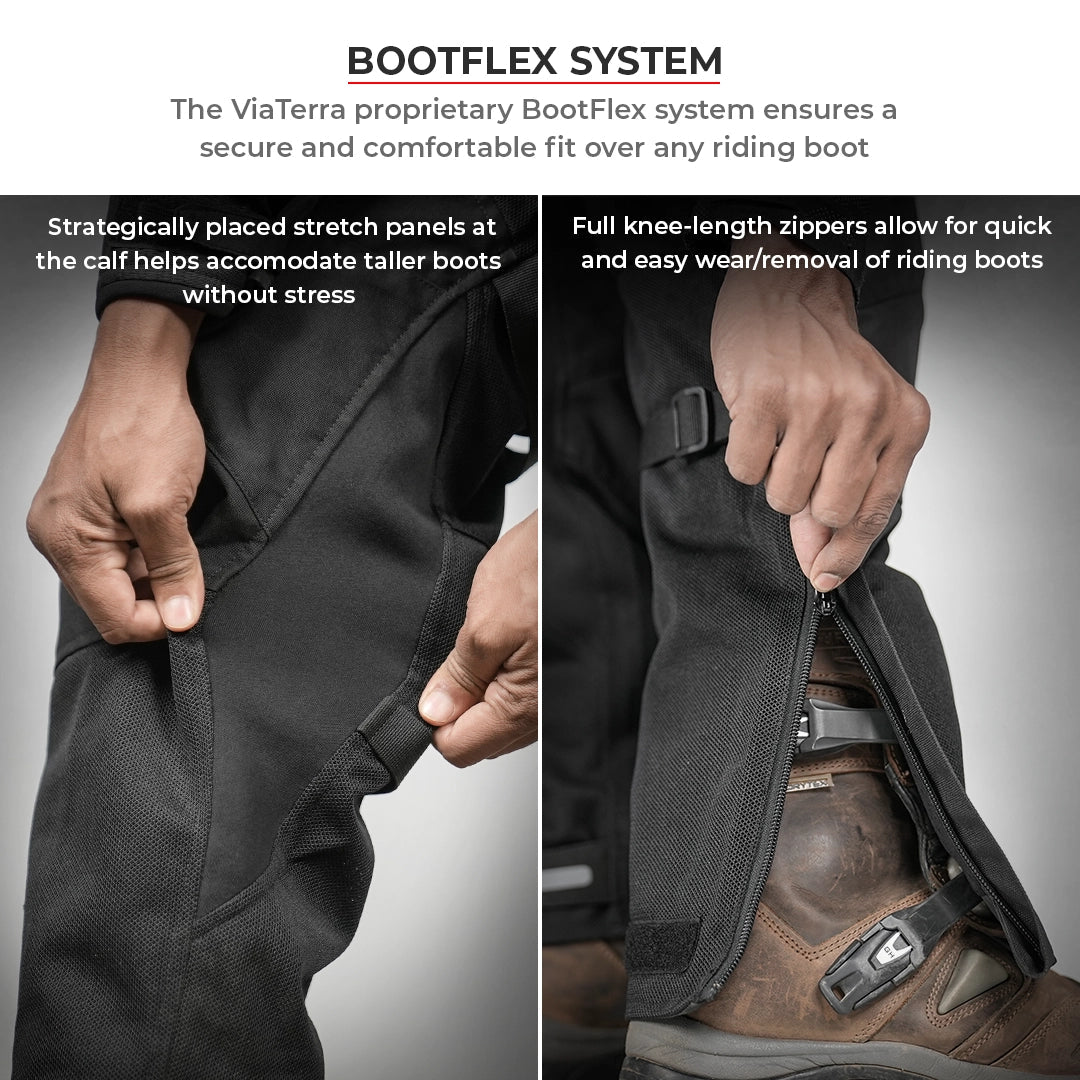 Motorcycle riding pants black - cordura, mesh, ripstop 