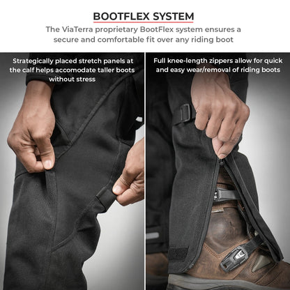 Motorcycle riding pants black - cordura, mesh, ripstop 