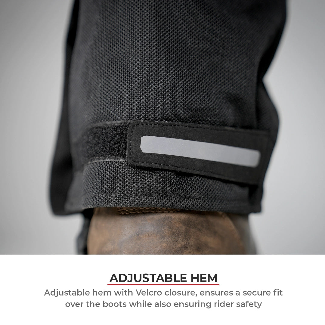 Motorcycle riding pants black - cordura, mesh, ripstop 