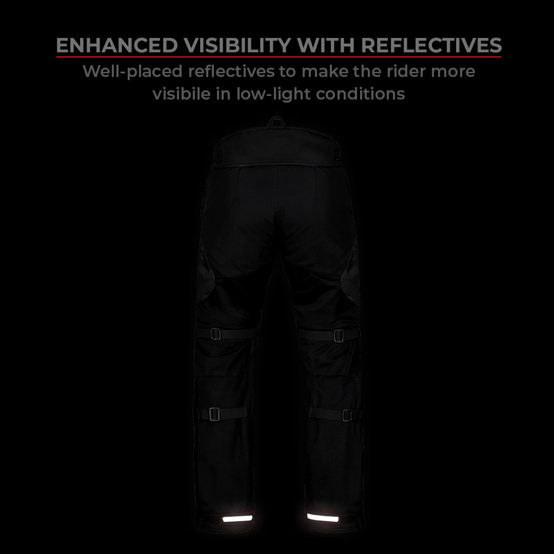 Motorcycle riding pants black - cordura, mesh, ripstop 