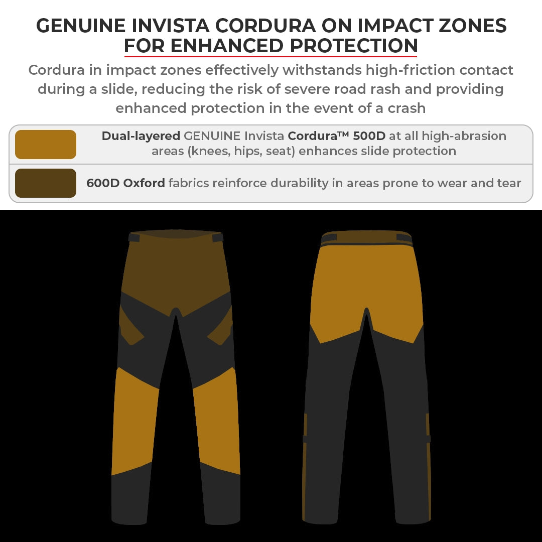 Motorcycle riding pants black - cordura, mesh, ripstop 