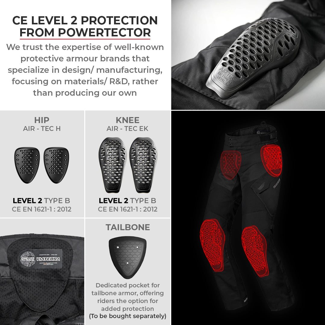 Motorcycle riding pants black - cordura, mesh, ripstop 