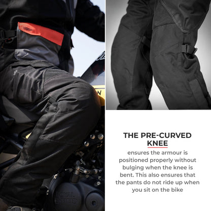 Motorcycle riding pants black - cordura, mesh, ripstop 