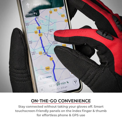 Motorcycle urban riding glove black - phone touch, lightweight, all day comfort