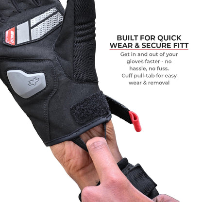 Motorcycle urban riding glove black - phone touch, lightweight, all day comfort