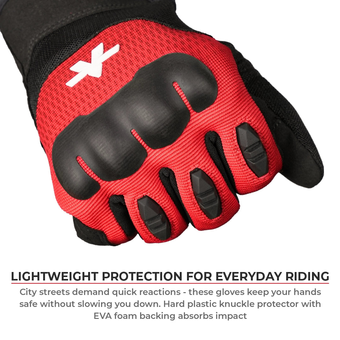 Motorcycle urban riding glove black - phone touch, lightweight, all day comfort