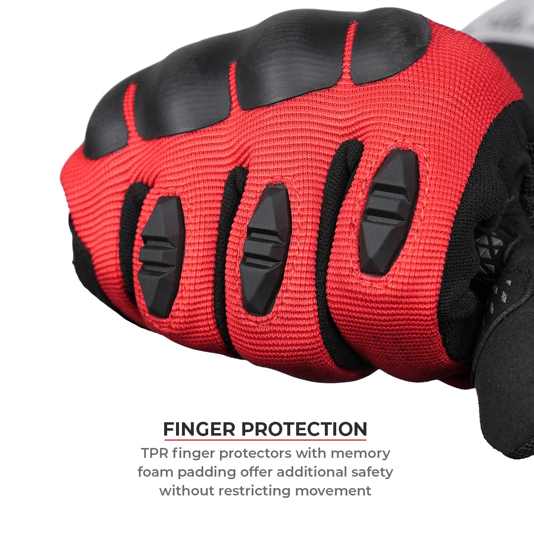 Motorcycle urban riding glove black - phone touch, lightweight, all day comfort 