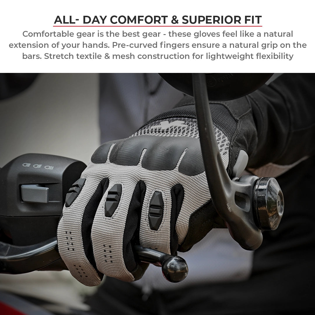 Motorcycle urban riding glove black - phone touch, lightweight, all day comfort