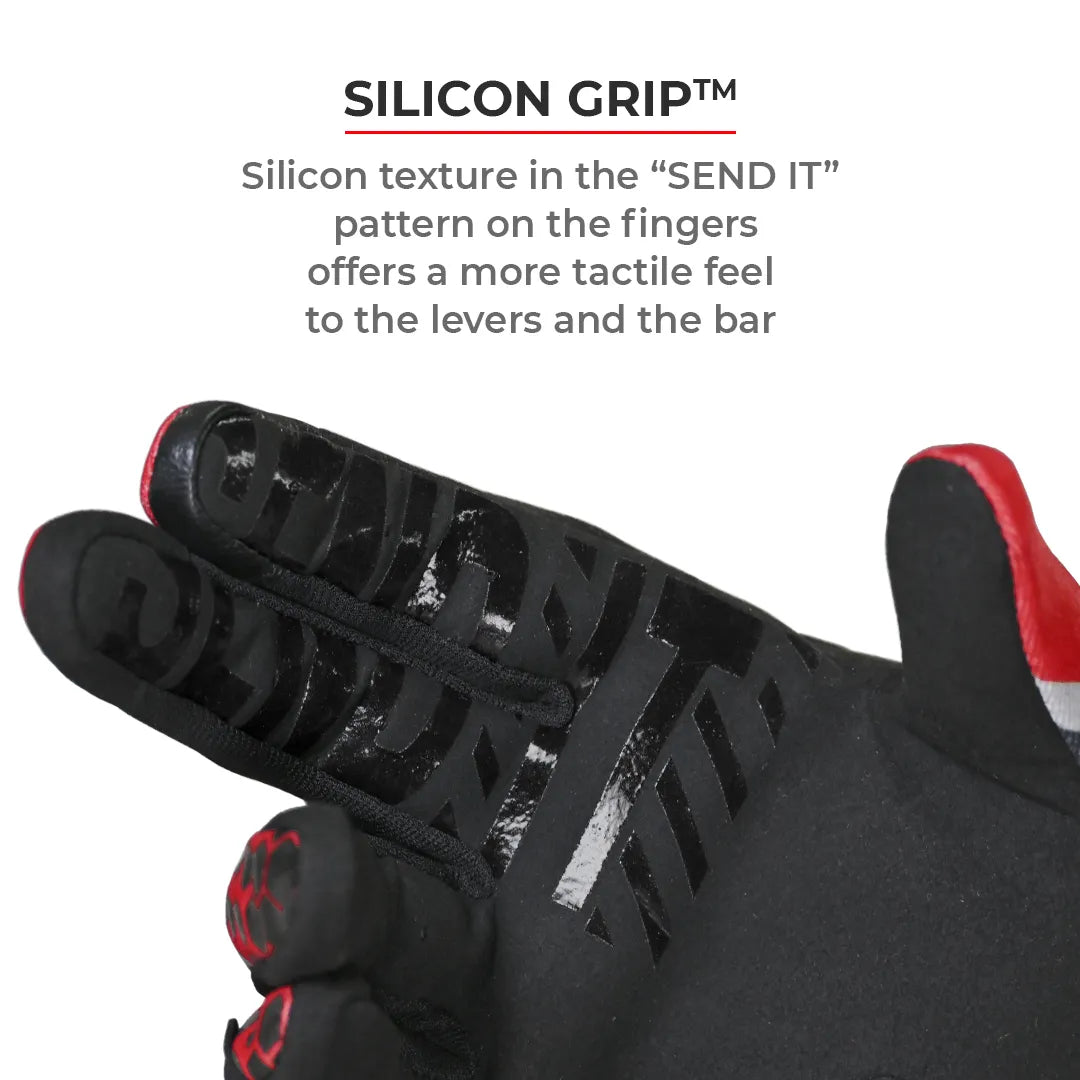 motorcycle short cuff off roading gloves green black - mesh - Trail gloves 