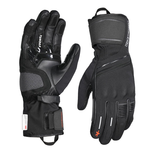 Motorcycle black waterproof / winter gloves - phone touch, refoective, visor wiper
