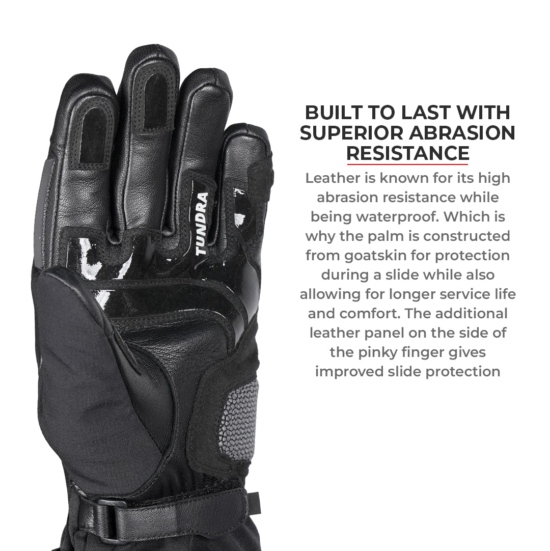 Motorcycle black waterproof / winter gloves - phone touch, reflective, visor wiper