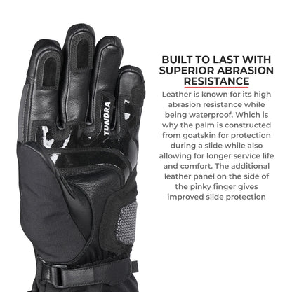 Motorcycle black waterproof / winter gloves - phone touch, reflective, visor wiper