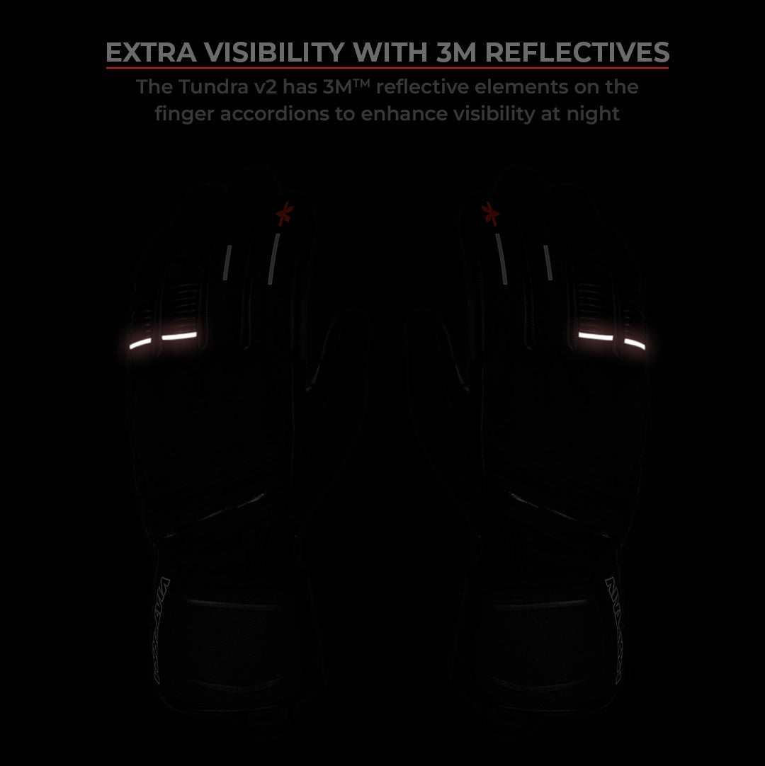 Motorcycle black waterproof / winter gloves - phone touch, reflective, visor wiper